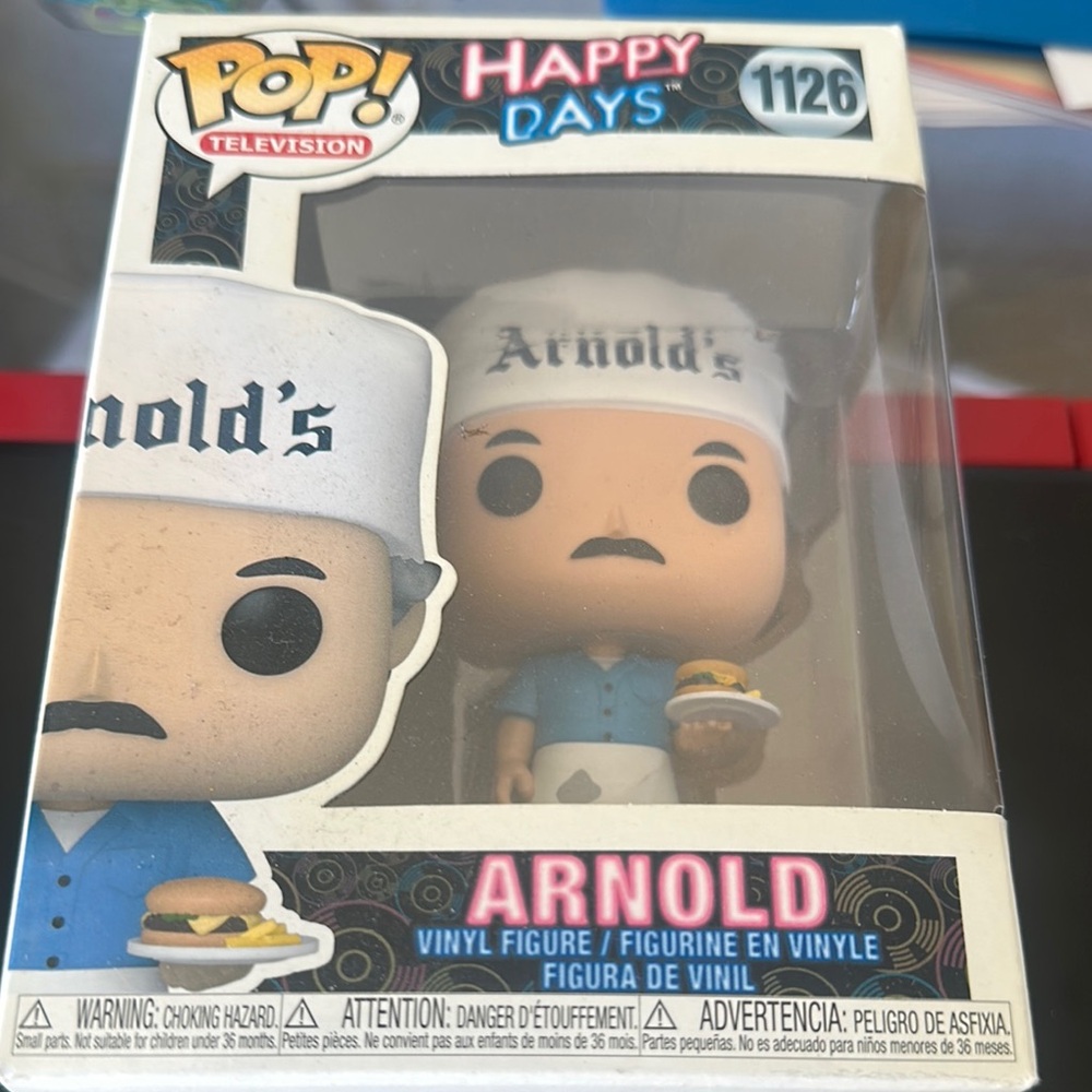 Funko Happy Days Arnold Figure with White Hat and Blue Shirt